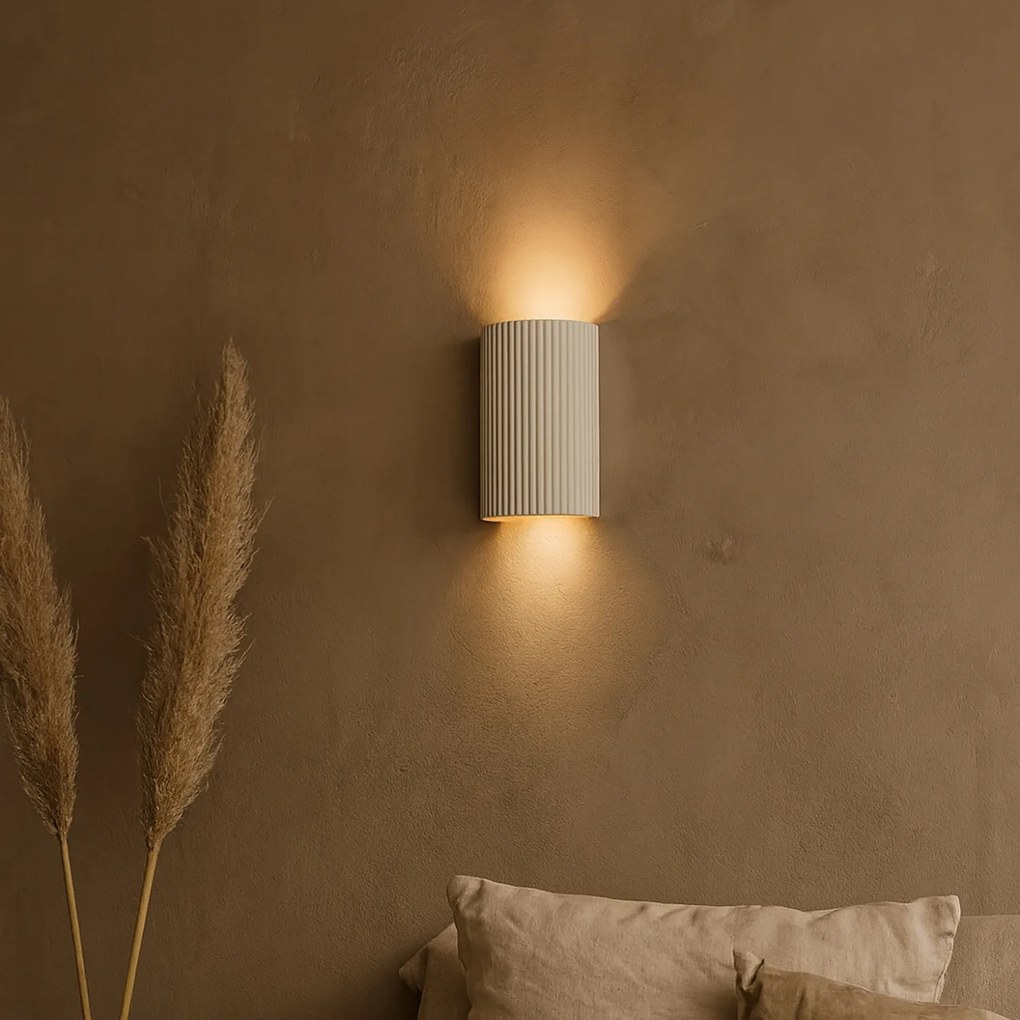 Candeeiro de Parede Escandinavo Bege Semicírculo 2-Luzes - Plaster