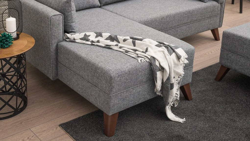 Sofá-Cama de Canto Bella – Cinzento – 205 x 85 x 140 cm