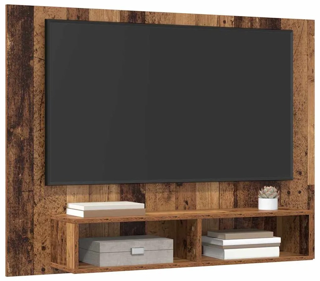 Gabinete de TV de Parede Madeira Antiga 120 x 23.5 x 90 cm