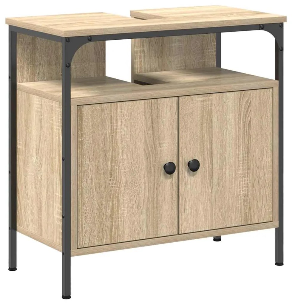 Conjunto de Móveis para Banheiro 4 pcs Carvalho sonoma
