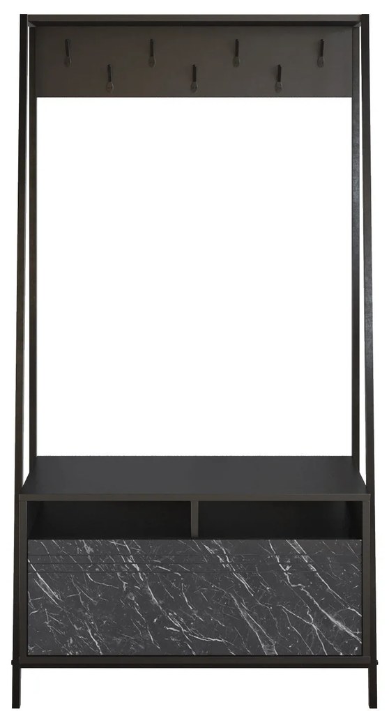 Hall Stand Devin – Preto Mármore – 94x180x35,3 cm