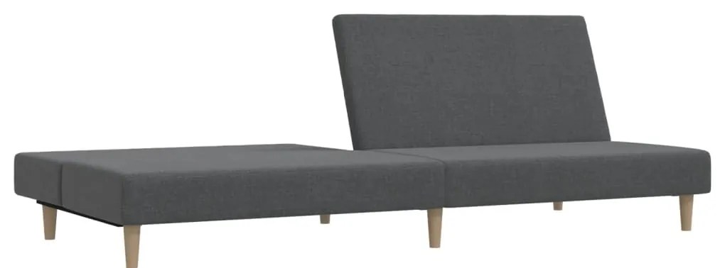 Sofá-cama de 2 lugares tecido cinzento-claro