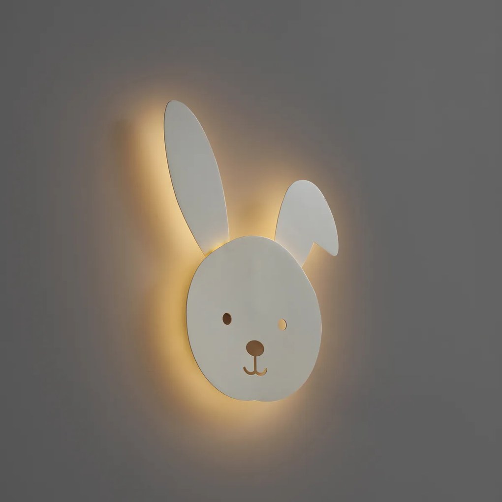 Candeeiro de parede infantil bege com LED regulável em 3 níveis - Benny the Bunny