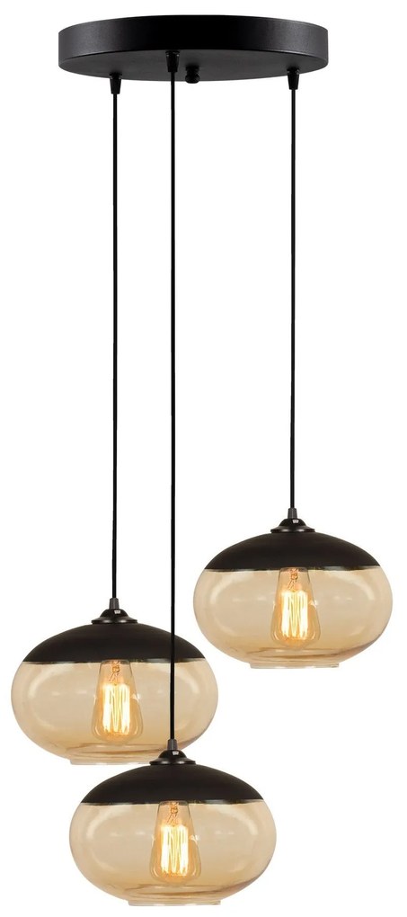 Candeeiro de Teto Camini – Preto Mel – Diâmetro 50 cm