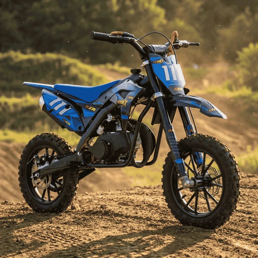 Mini Moto Infantil Gasolina 50 CC MTR Minicross XZR 2025 C/ Limitador Azul