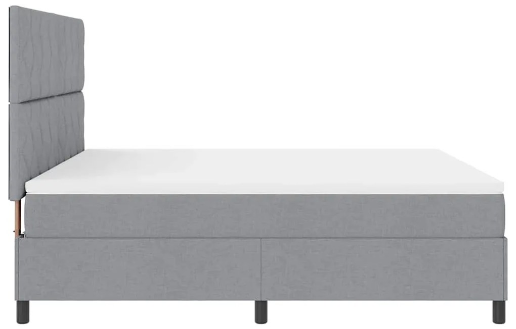 Cama Box com Colchão e Luz LED Cinza Claro 180x200 cm Tecido
