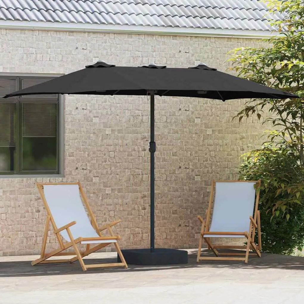 Guarda-sol de Jardim Preto 385 x 209 x 244 cm tecido