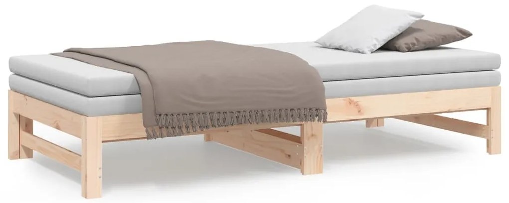 Estrutura sofá-cama de puxar 2x(90x190) cm pinho maciço