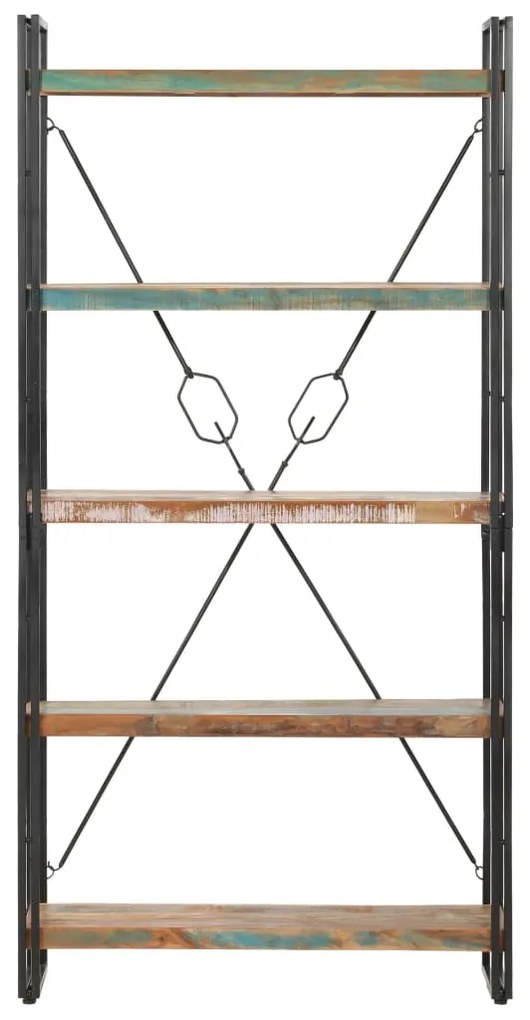 Estante com 5 prateleiras 90x30x180cm madeira recuperada maciça