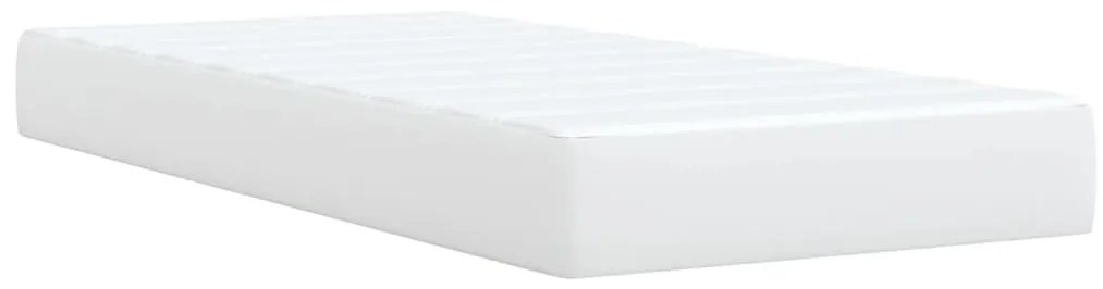 Cama com molas/colchão 90x190 cm couro artificial branco