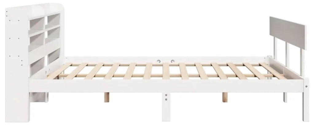 Cama sem colchão 140x200 cm madeira de pinho maciça branco
