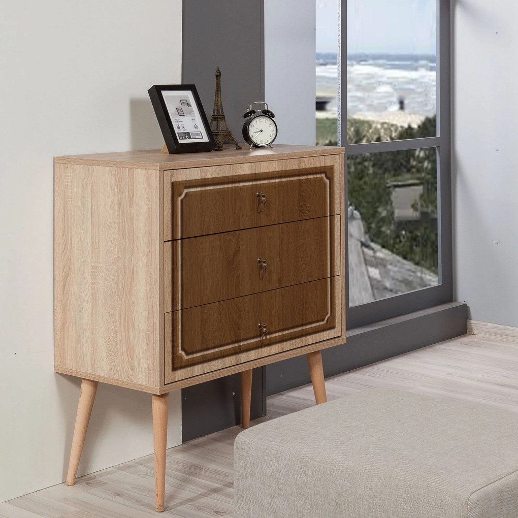 Cómoda Trio – Carvalho Sonoma – 80x90x40 cm