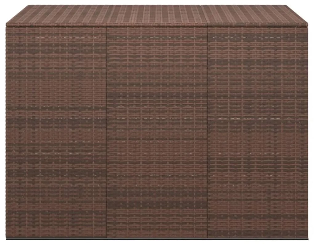 Caixa para almofadões de jardim 145x100x103 cm vime PE castanho