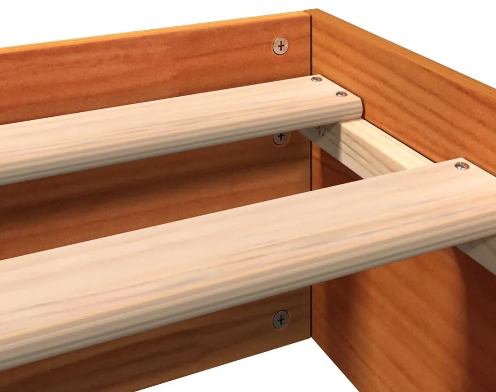 Cama sem colchão 75x190 cm madeira de pinho maciça castanho-mel