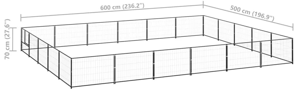 Canil para cães 30 m² aço preto