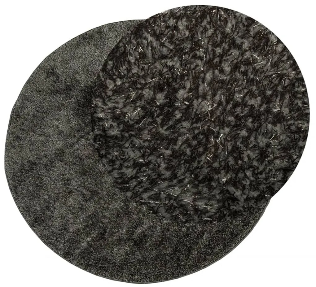 Tapete de pelo alto aspeto brilhante ISTAN Ø 160 cm antracite