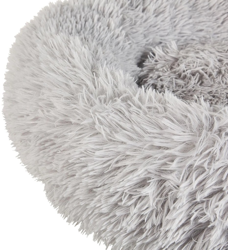 Cama para animal em pele sintética cinzenta clara ⌀ 60 cm KULU Beliani