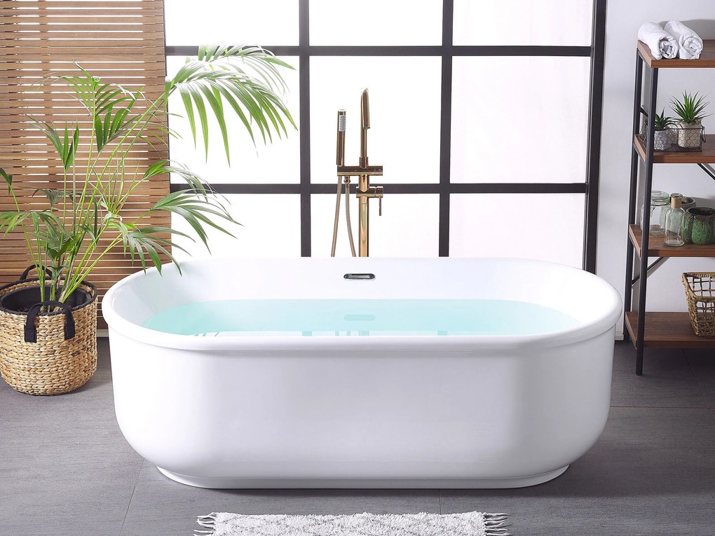 Banheira autónoma em acrílico branco 170 x 80 cm PINEL Beliani