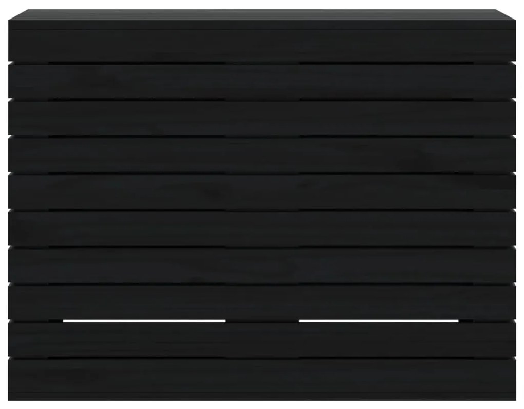 Cesto de roupa suja 88,5x44x66 cm madeira de pinho maciça preto