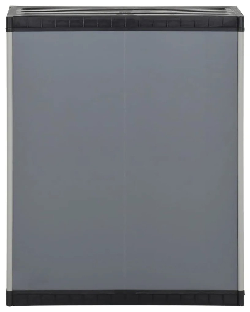 Armário de resíduos para jardim 68x40x85 cm PP cinzento e preto