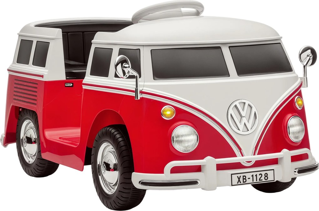 AIYAPLAY Carro Elétrico Infantil Volkswagen T1 Licenciado Oficialmente 12 V com 2 Motores Arranque Suave 89x49x41,5cm Vermelho | Aosom Portugal