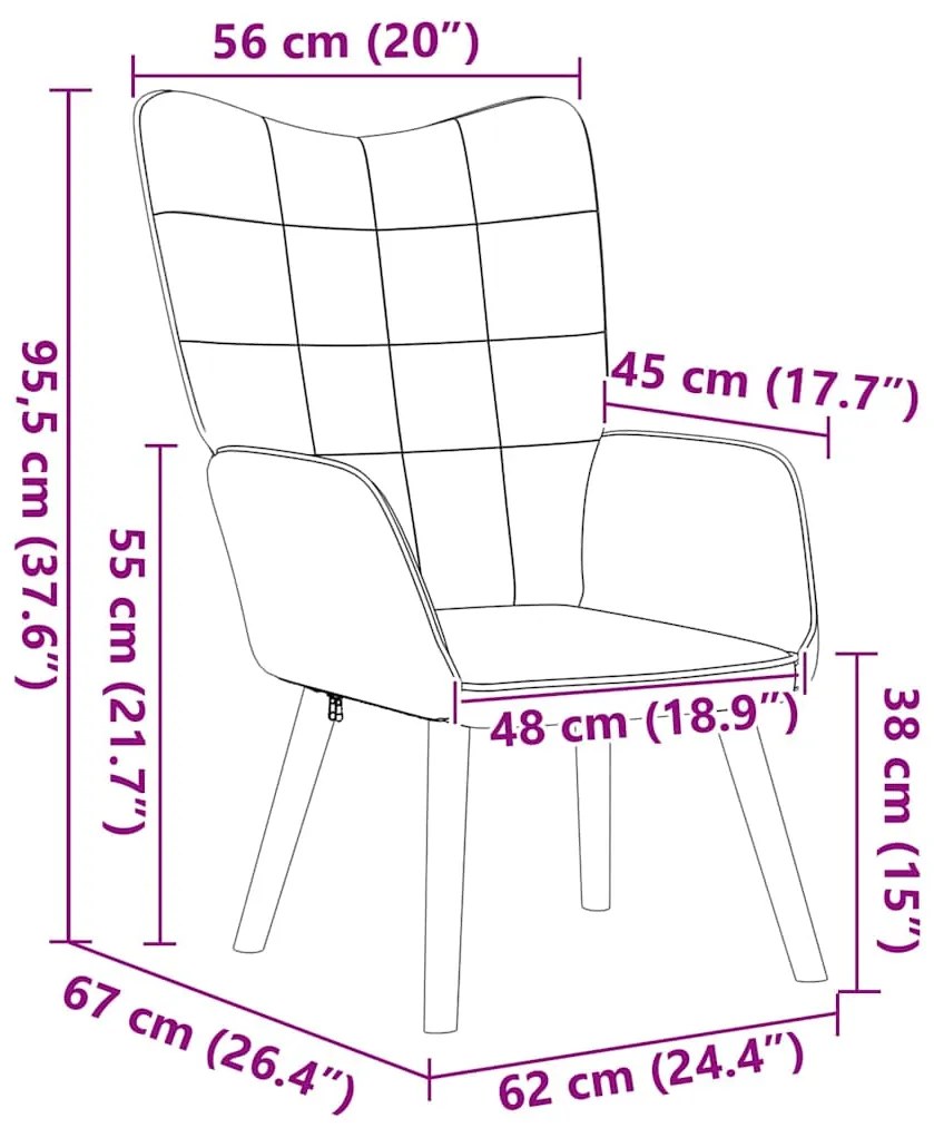 Poltrona Relaxante vidaXL Bege em Tecido Estilo Lã