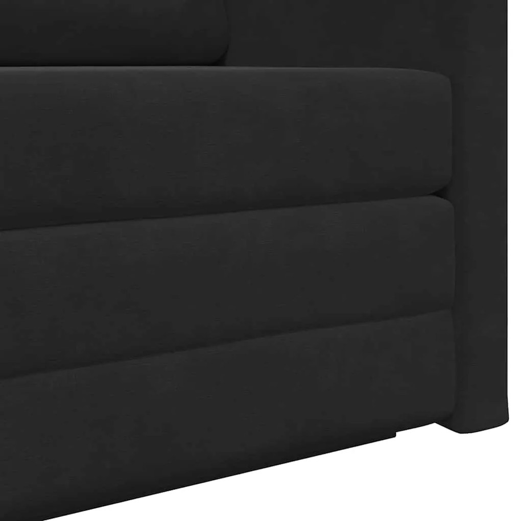 Sofá Cama 2-em-1 Preto 124x204x61 cm Veludo