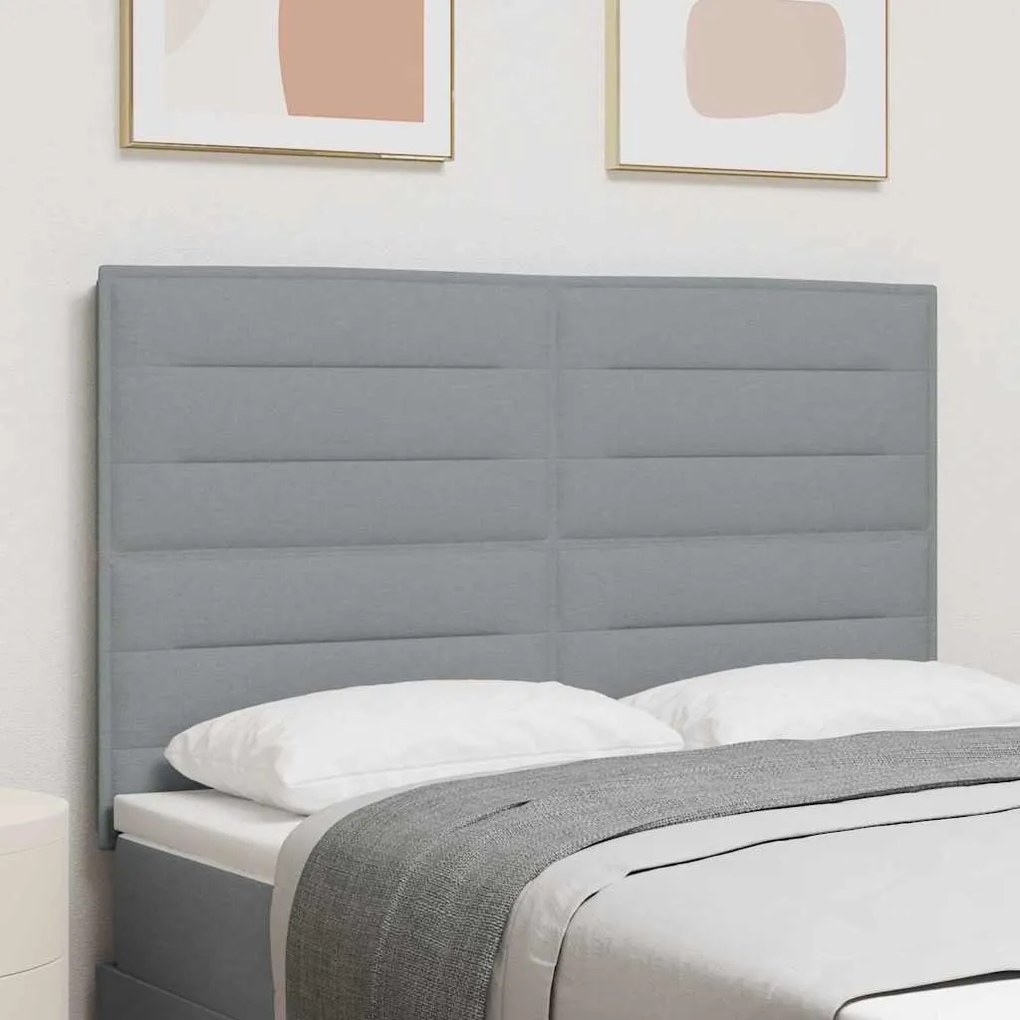 Cabeceira Design Linhas Cinza Claro 140 cm Tecido