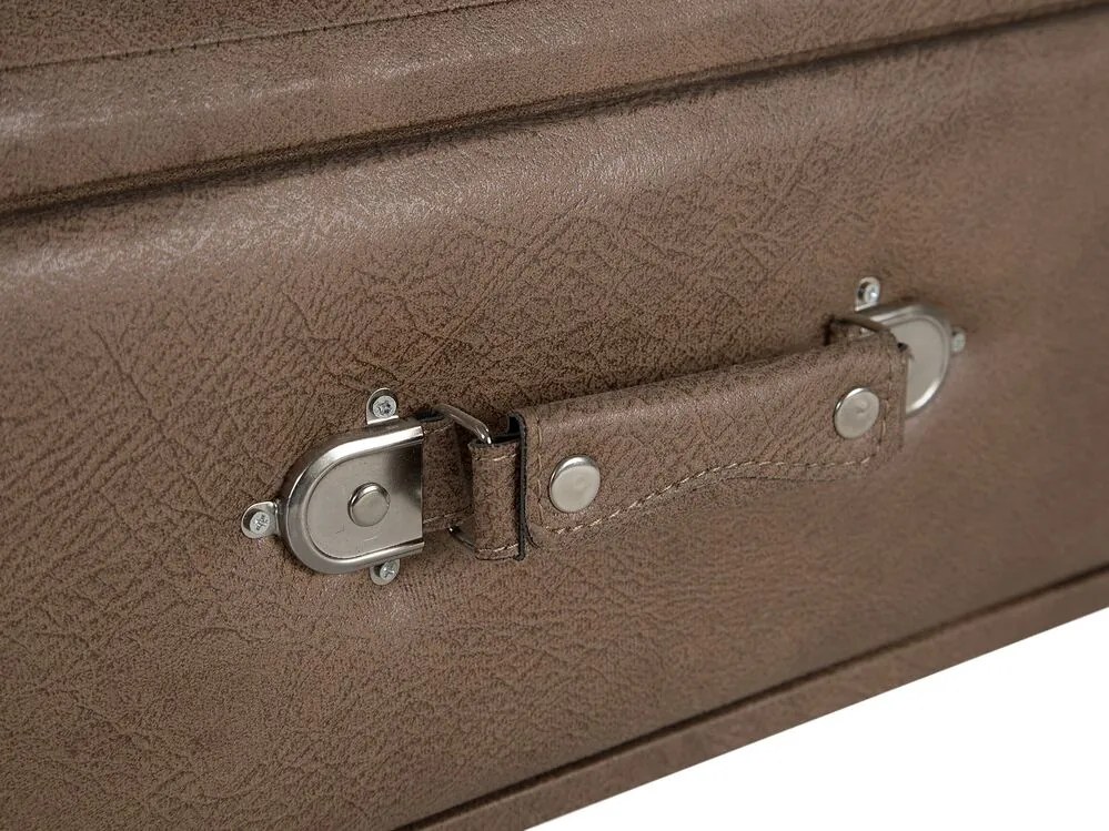 Mesa de cabeceira com 1 gaveta em pele sintética castanha EUROSTAR Beliani