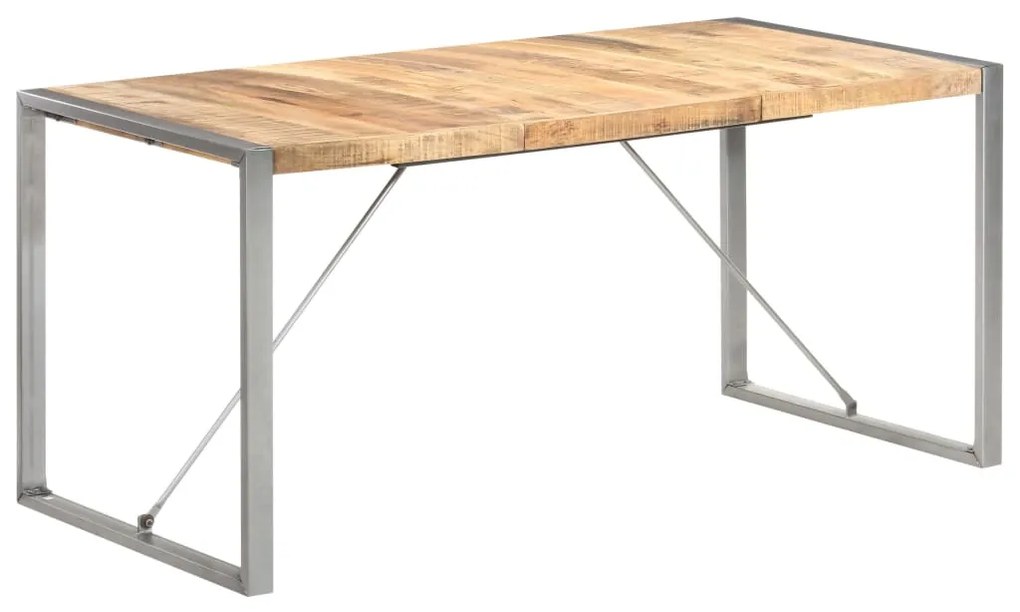 vidaXL Mesa de jantar 160x80x75 cm madeira de mangueira áspera maciça