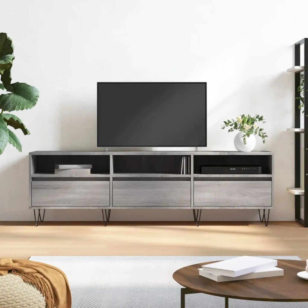 Móvel de TV 150x30x44,5 cm derivados de madeira cinzento sonoma