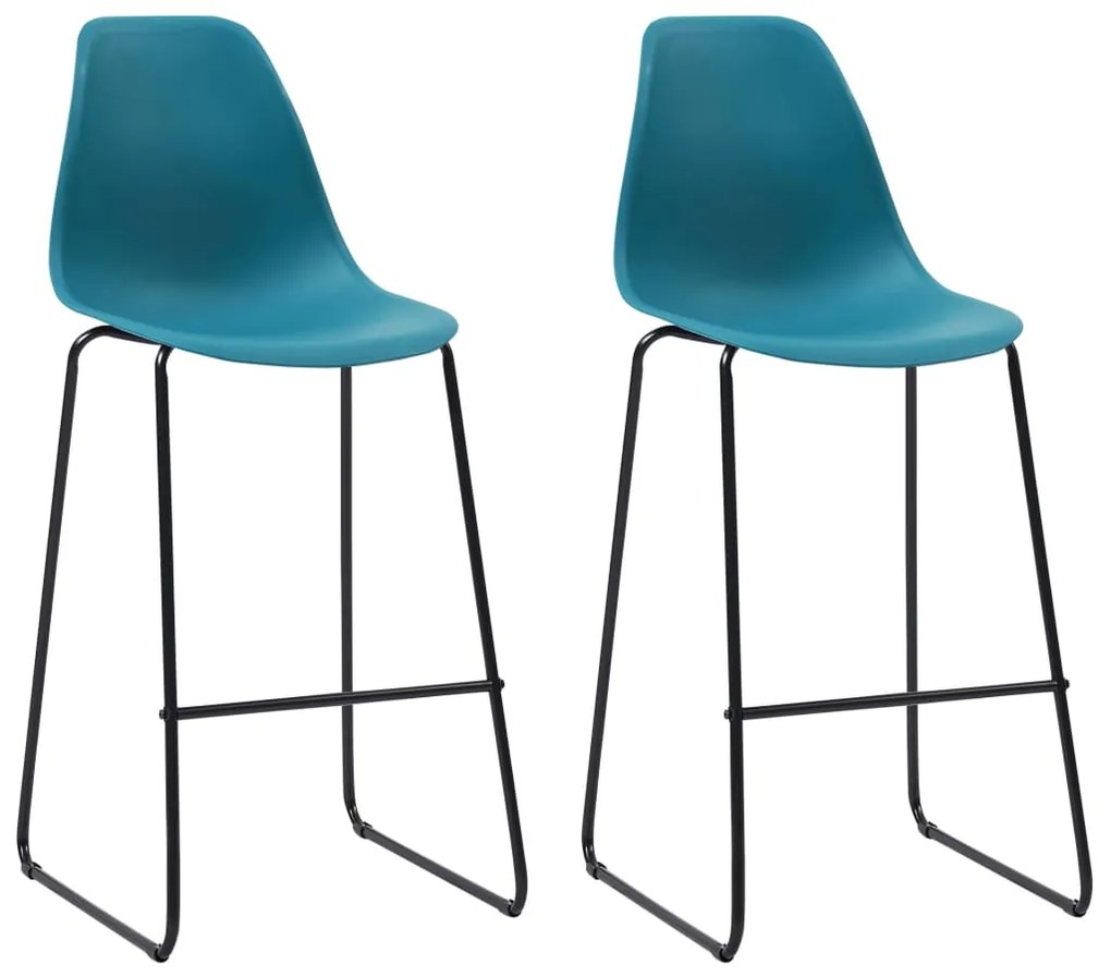 vidaXL Cadeiras de bar 2 pcs plástico turquesa
