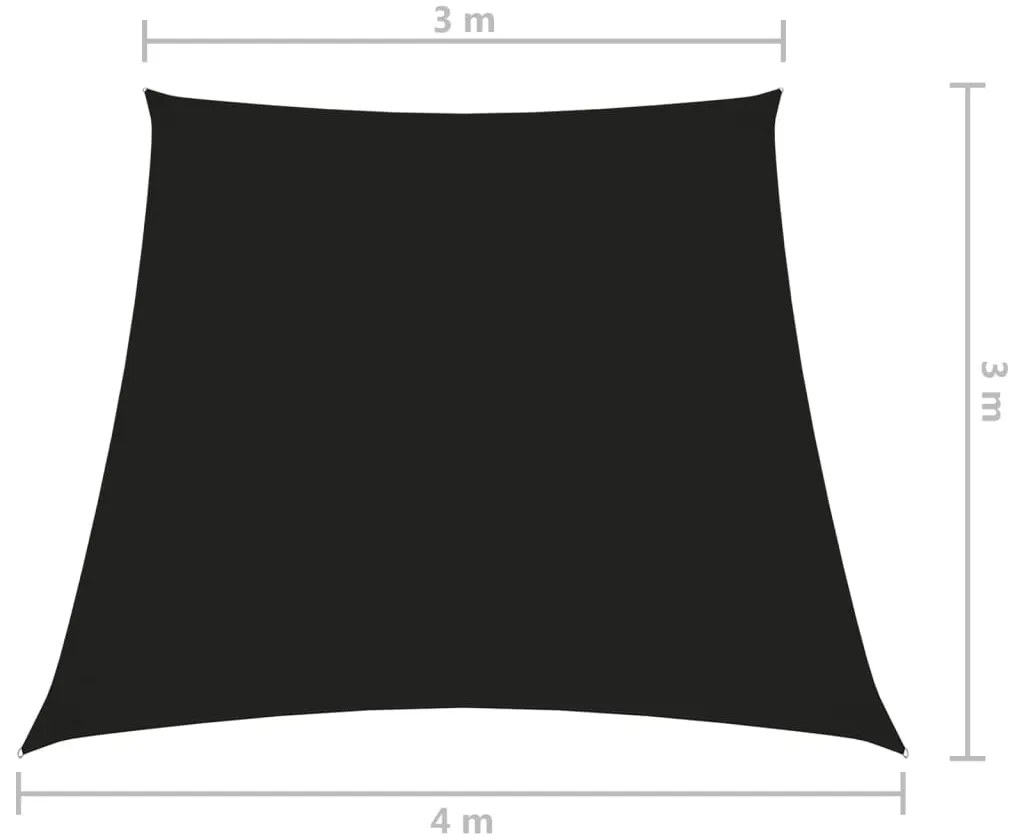 Para-sol estilo vela tecido oxford trapézio 3/4x3 m preto