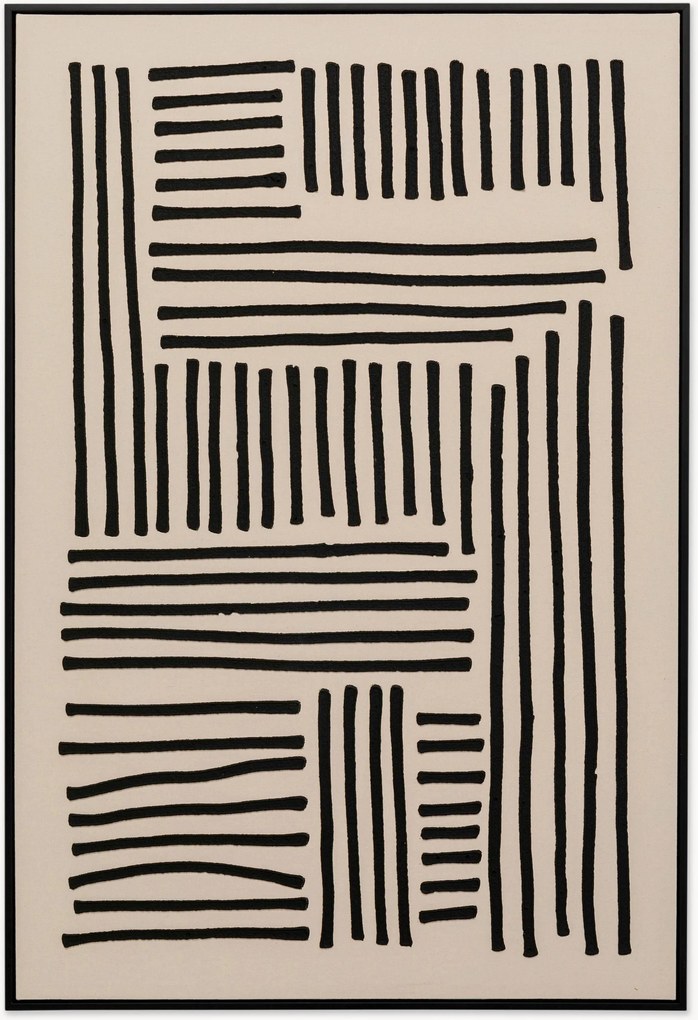 Quadro em tela pintado à mão Line