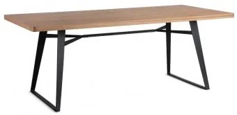 Mesa De Jantar Retangular Em Mdf E Metal (200x90 Cm) Inma Madeira Natural - Sklum