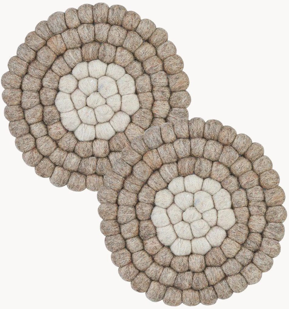 Bases para copos em lã Nisha, conjunto de 2