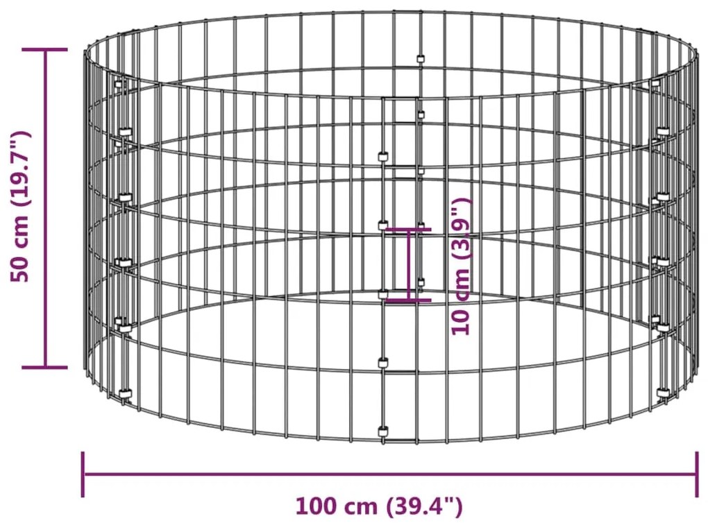 Compostor de jardim Ø100x50 cm aço galvanizado