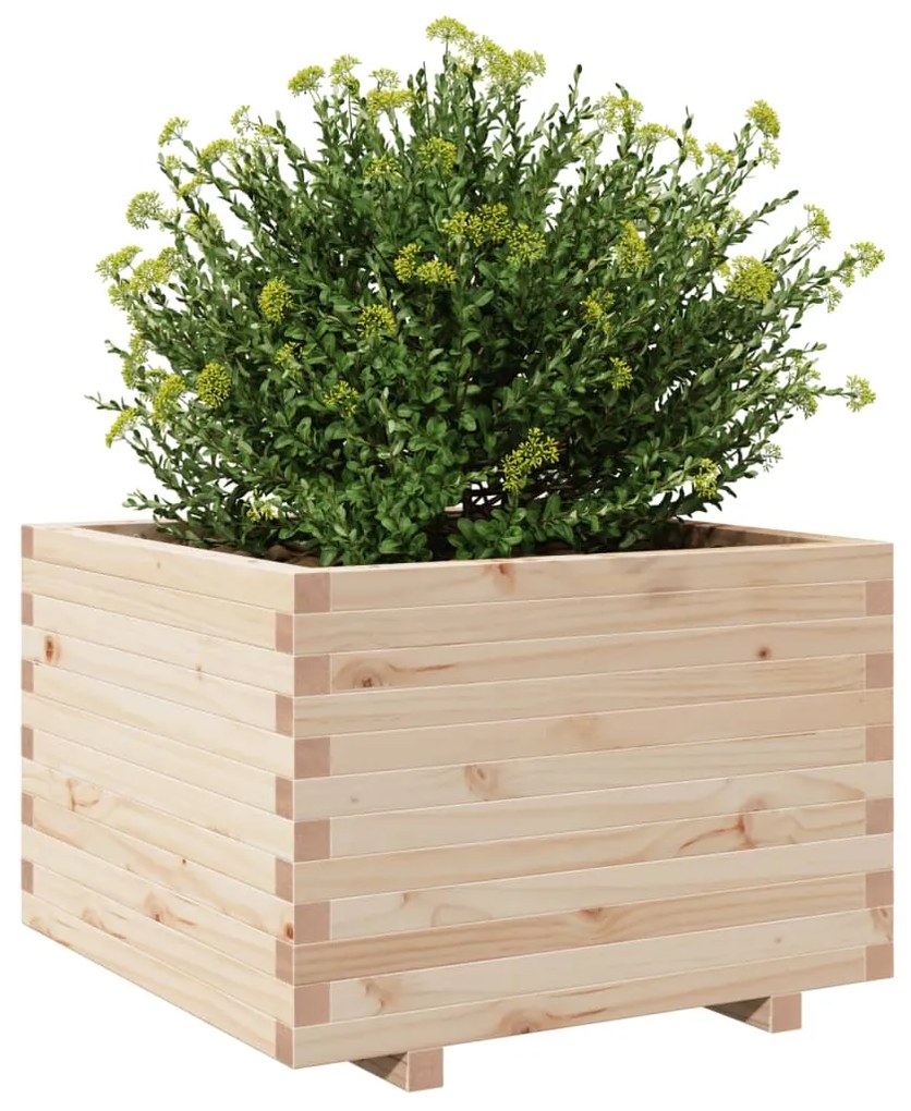 Vaso/floreira de jardim 70x70x49,5 cm madeira de pinho maciça