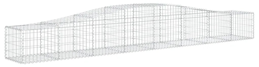 Cestos gabião arqueados 4 pcs 400x50x40/60 cm ferro galvanizado