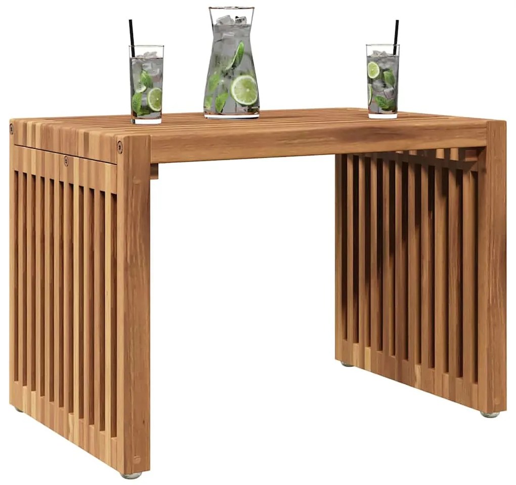 Mesa Lateral de Jardim 50x32.5x35 cm Madeira Sólida de Teca