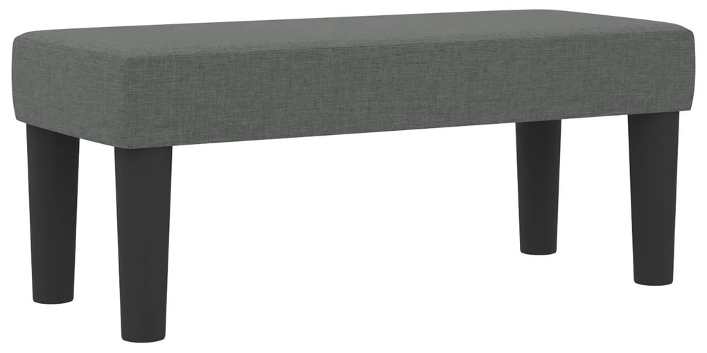 Cama Box Spring com Colchão e Banco Cinza Escuro 80x200 cm Tecido