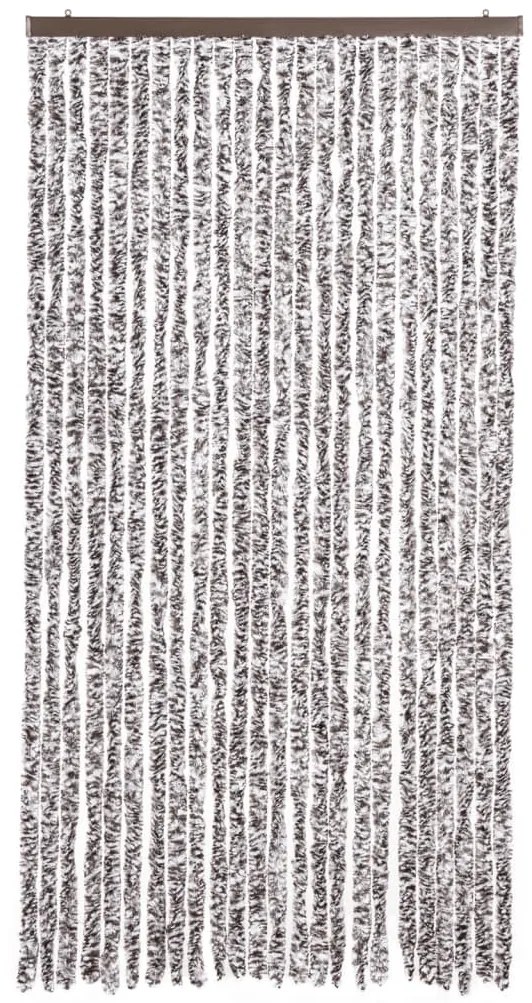 Cortina anti-insetos 100x230 cm chenille castanho e bege