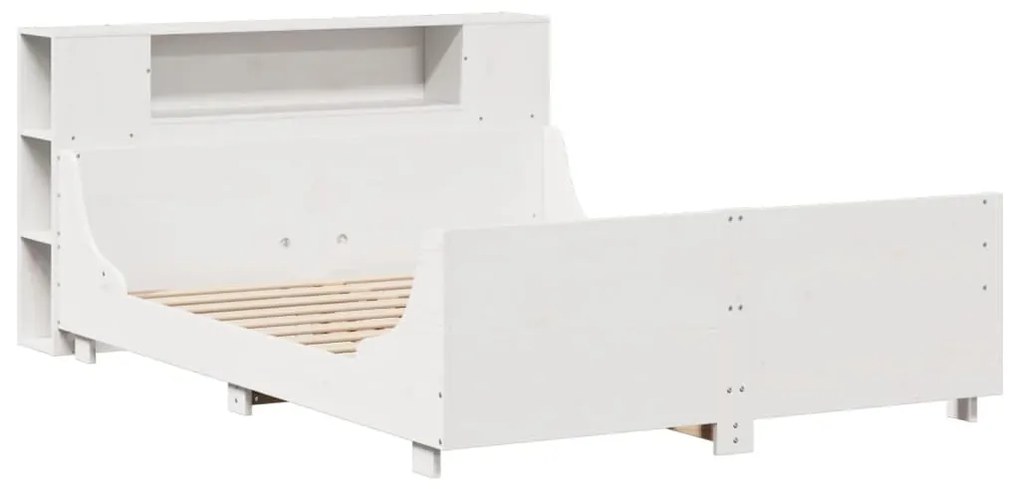 Cama sem colchão 150x200 cm madeira de pinho maciça branco