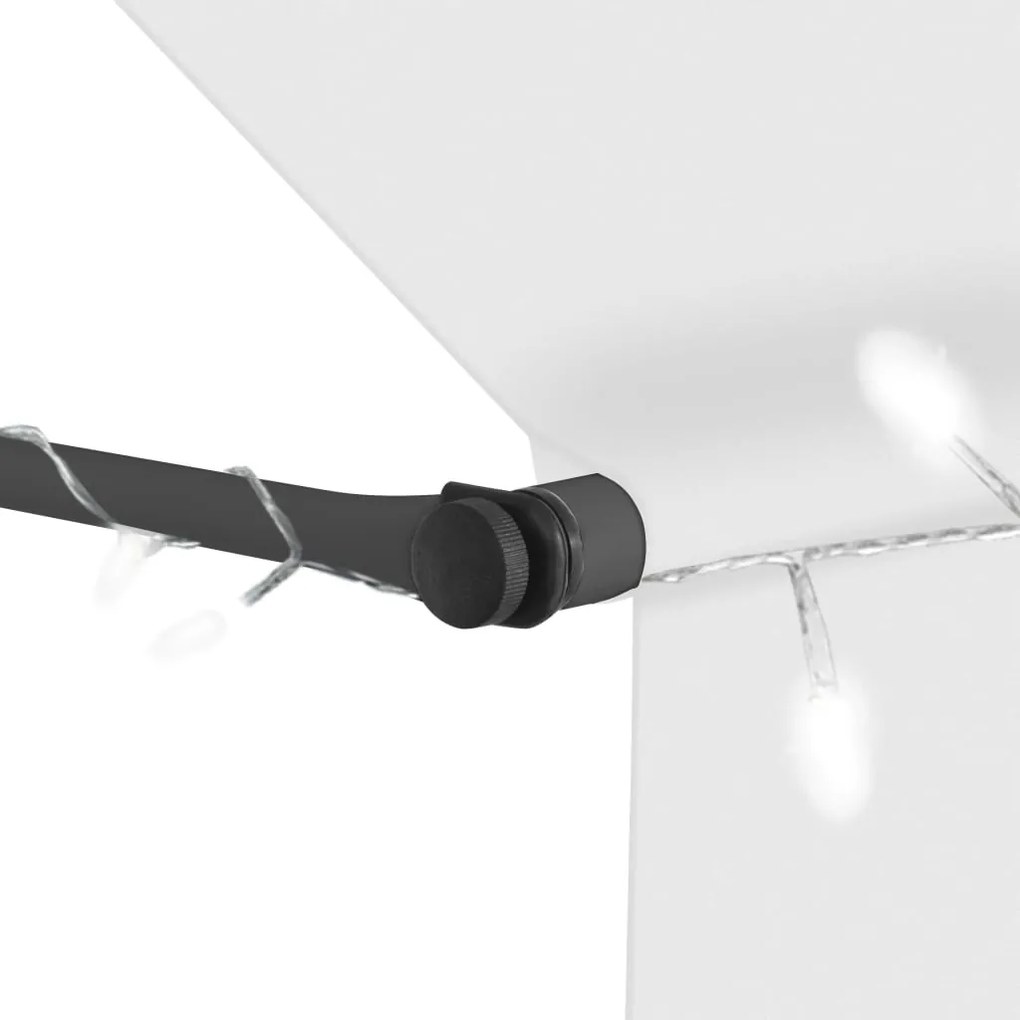 Toldo retrátil manual com LED 350 cm creme