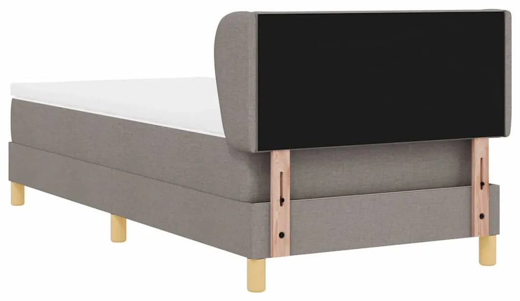 Cama Box Spring vidaXL com Colchão em Taupe, 90x200 cm, Tecido