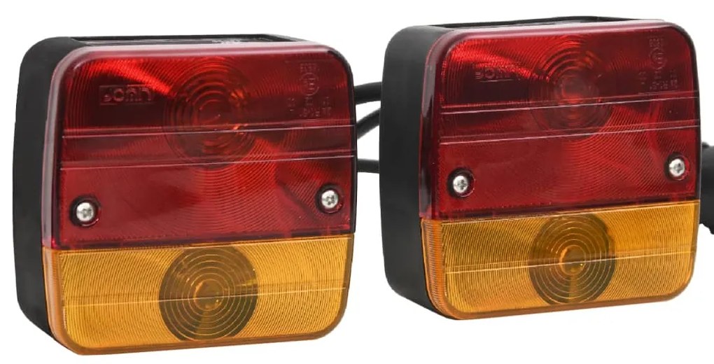 Farolins reboque 2 pcs 10,5x5x9,5 lâmpada clássica 12V vermelho