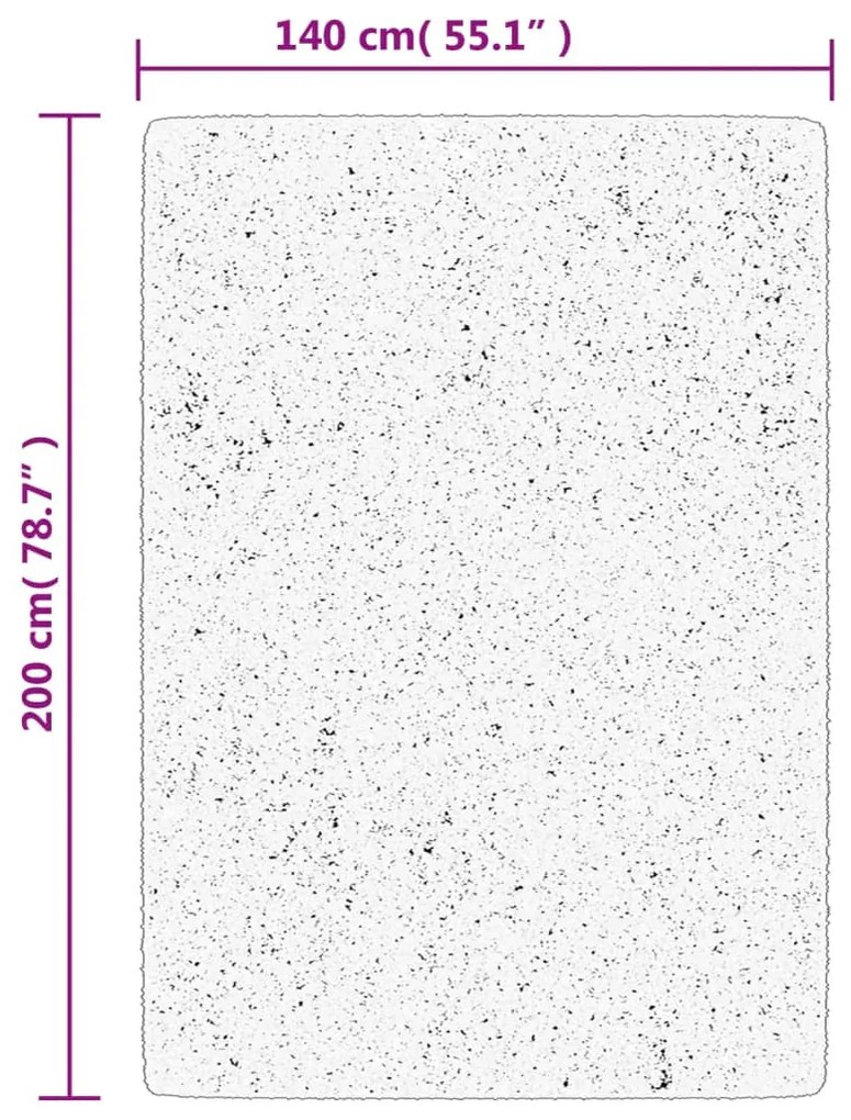 Tapete shaggy de pelo alto PAMPLONA 140x200 cm preto