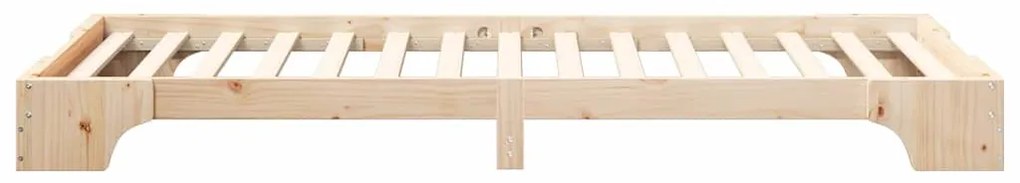 Estrutura de cama de chão Castanho 80 x 210 cm madeira