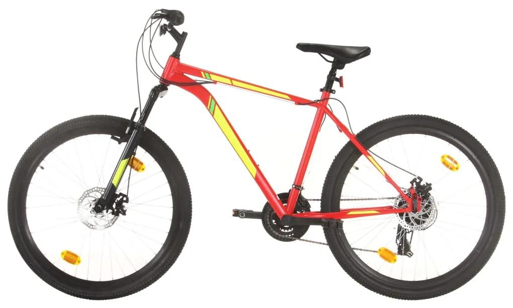 3067218 vidaXL Bicicleta de montanha 21 velocidades roda 27,5" 50 cm vermelho