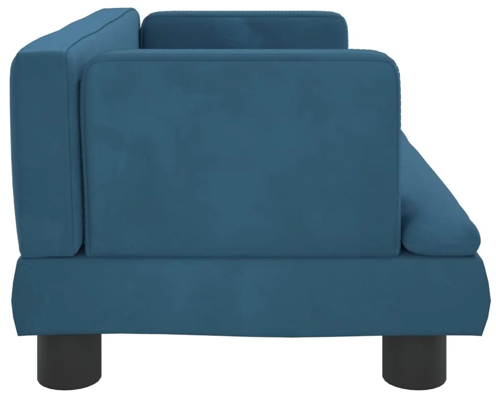 Cama para cães 60x40x30 cm veludo azul